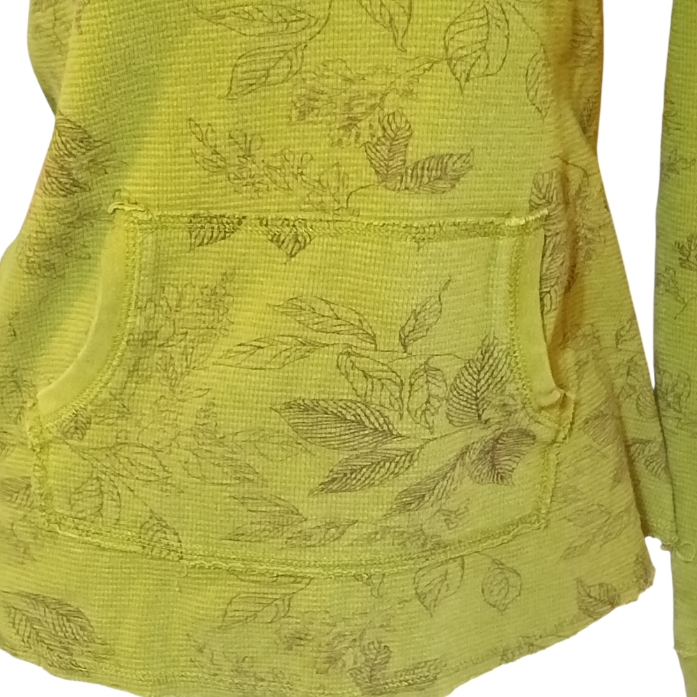 North River Outfitters Leaf Print Hoodie Sz L Green Hooded Top - Picture 4 of 8
